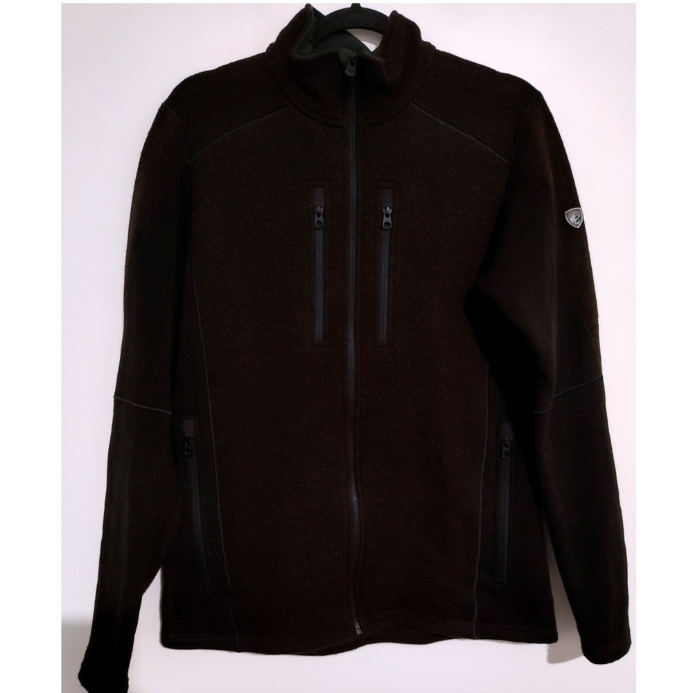 Kuhl Interceptr Fleece Jacket Mens Medium Brown Full Zip Alfpaca Gold RN108846
